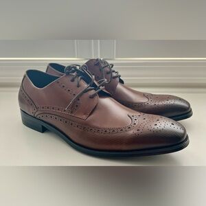 Men's Shoes Kenneth Cole BRANT Leather Lace Up Oxfords KMF8109LE COGNAC - NEW!!!